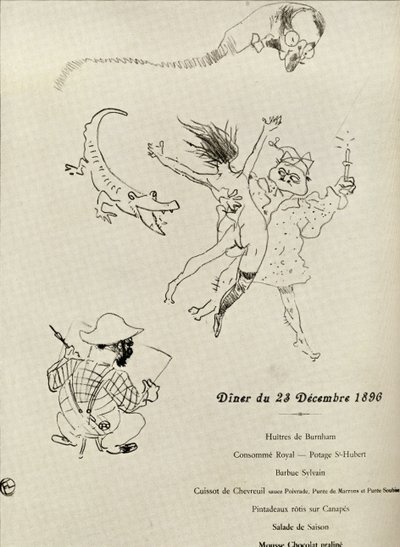 Menü von Le Crocodile, 1896, aus 